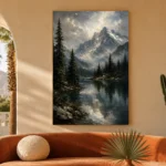 Alpine Lake Landscape Wall Art Canvas Print - Image 6
