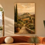Tuscan Villa Path Landscape Wall Art Canvas Print - Image 6