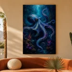 Deep Sea Octopus Underwater Wall Art Canvas Print - Image 6