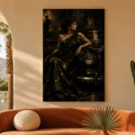 Golden Noir Muse Black & Gold Wall Art Canvas Print - Image 6