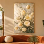 Ivory Tulip Bouquet Flower Wall Art Canvas Print - Image 6