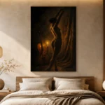 Candlelit Cello Figure Classical Nude Wall Art Canvas Print - Image 7