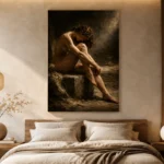 Hourglass Male Figure Classical Nude Wall Art Canvas Print - Image 7