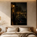 Rainy Canal Noir Movie Wall Art Canvas Print - Image 7