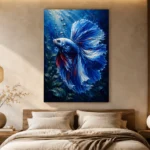 Blue Betta Fish Underwater Wall Art Canvas Print - Image 7