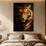 Golden Tiger Animal Wall Art Canvas Print - Image 7
