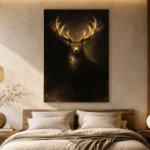 Golden Stag Animal Wall Art Canvas Print - Image 7