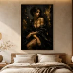Gilded Noir Figure Black & Gold Wall Art Canvas Print - Image 7