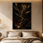 Golden Vortex Abstract Wall Art Canvas Print - Image 7