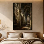 Gothic Cathedral Interior Architecture Wall Art Canvas Print - Image 7