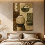 Olive Ceramic Vessel Ethnic Wall Art Canvas Print - Image 7