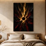 Golden Eclipse Abstract Wall Art Canvas Print - Image 7