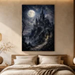 Moonlit Gothic Castle Gothic Wall Art Canvas Print - Image 7