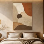 Terracotta Balance Minimalist Wall Art Canvas Print showcased in an elegant minimalist interior