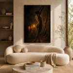 Candlelit Cello Figure Classical Nude Wall Art Canvas Print - Image 8