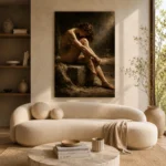 Hourglass Male Figure Classical Nude Wall Art Canvas Print - Image 8