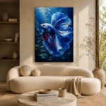 Blue Betta Fish Underwater Wall Art Canvas Print - Image 8