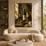 Wine & Olive Still Life Dining Room Wall Art Canvas Print - Image 6