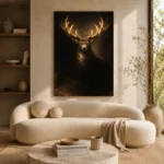 Golden Stag Animal Wall Art Canvas Print - Image 8