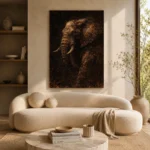 Bronze Elephant Animal Wall Art Canvas Print - Image 8