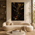 Golden Vortex Abstract Wall Art Canvas Print - Image 8