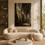 Gothic Cathedral Interior Architecture Wall Art Canvas Print - Image 8