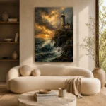 Lighthouse Cliff Sea Wall Art Canvas Print - Image 8