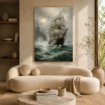 Stormbound Tall Ship Sea Wall Art Canvas Print - Image 8