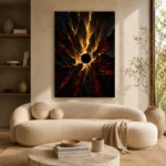 Golden Eclipse Abstract Wall Art Canvas Print - Image 8