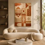 Terracotta Heritage Pattern Ethnic Wall Art Canvas Print - Image 5