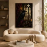 Midnight Raven Gothic Wall Art Canvas Print - Image 8