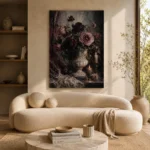 Candlelit Roses Gothic Wall Art Canvas Print - Image 8