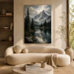Alpine Lake Landscape Wall Art Canvas Print - Image 8