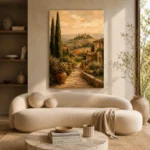 Tuscan Villa Path Landscape Wall Art Canvas Print - Image 8