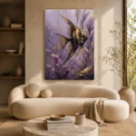 Black Gold Angelfish Underwater Wall Art Canvas Print showcased in an elegant minimalist interior
