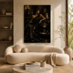 Golden Noir Muse Black & Gold Wall Art Canvas Print - Image 10
