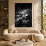 Skull Coast Monochrome Wall Art Canvas Print - Image 8