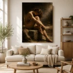 Hourglass Male Figure Classical Nude Wall Art Canvas Print - Image 9