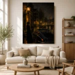 Rainy Canal Noir Movie Wall Art Canvas Print - Image 9