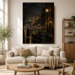 Riverside Noir Movie Wall Art Canvas Print showcased in an elegant minimalist interior