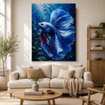 Blue Betta Fish Underwater Wall Art Canvas Print - Image 9