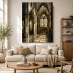 Gothic Cathedral Interior Gothic Wall Art Canvas Print - Image 18