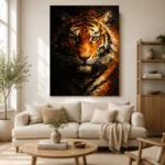 Golden Tiger Animal Wall Art Canvas Print - Image 9