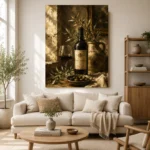 Wine & Olive Still Life Dining Room Wall Art Canvas Print - Image 7