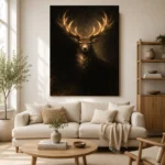 Golden Stag Animal Wall Art Canvas Print - Image 9