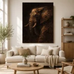 Bronze Elephant Animal Wall Art Canvas Print - Image 9