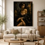 Gilded Noir Figure Black & Gold Wall Art Canvas Print - Image 9