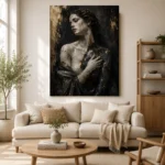 Kintsugi Muse Black & Gold Wall Art Canvas Print - Image 9