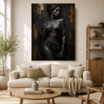 Obsidian Veil Muse Black & Gold Wall Art Canvas Print - Image 9