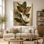 Magnolia Flower Botanical Wall Art Canvas Print - Image 9